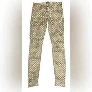 Mother Women's The Looker Creme De Love Ivory Gold Skinny Jeans 27/31